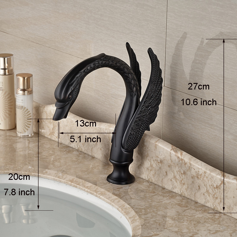 Fontana Dark Oil Rubbed Bronze Dual Handle Swan Faucet